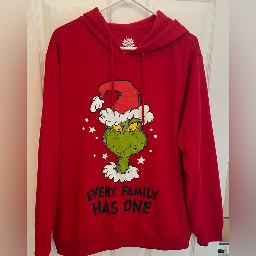 Grinch Christmas Sweatshirt Hoodie, Men’s Size medium NWT